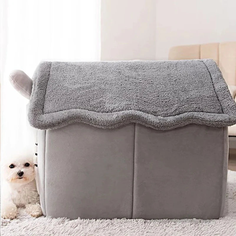 Indoor Warm Dog House Soft Pet Bed Tent House Dog Kennel Cat Bed with Removable Cushion Suitable for Small Medium Large Pets Ind