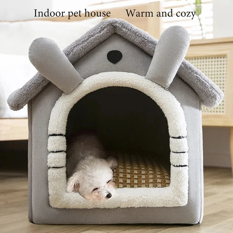 Indoor Warm Dog House Soft Pet Bed Tent House Dog Kennel Cat Bed with Removable Cushion Suitable for Small Medium Large Pets Ind