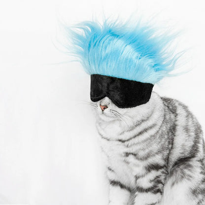 New Cool Pet Wigs Cosplay Props Funny Dogs Cats Pets Clothes Cap Costume Cosplay Cat Dog Hat Party Supplies Halloowen Christmas