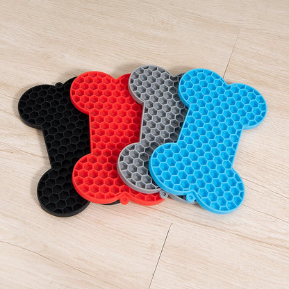 Dog Slow Food Pad Bone Silicone Pet Licking Pad Mat Placemats Pet Supplies Feeding Dog Cats Dogs Supplies