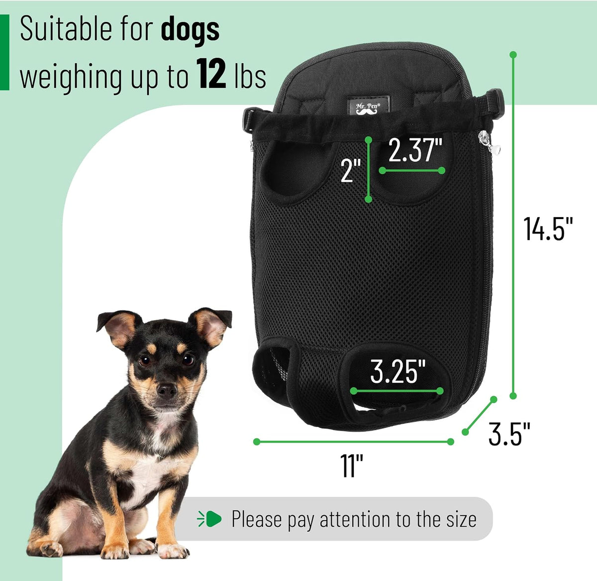 - Pet Carrier Backpack, Weighing up to 12 Lbs