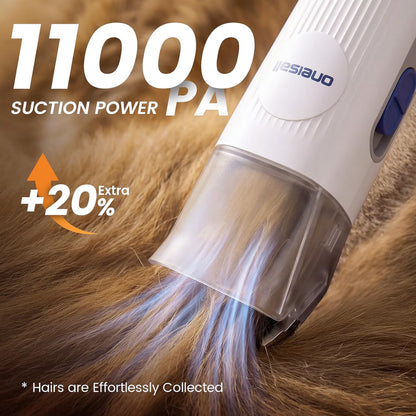 7 in 1 Dog Grooming Kit, Low Noise Pet Grooming Vacuum with 1.5 L Dust Cup, Dog Vacuum for Shedding Grooming, with 7 Professional Grooming Tools for Dogs Cats Pet Hair & Home Car Cleaning